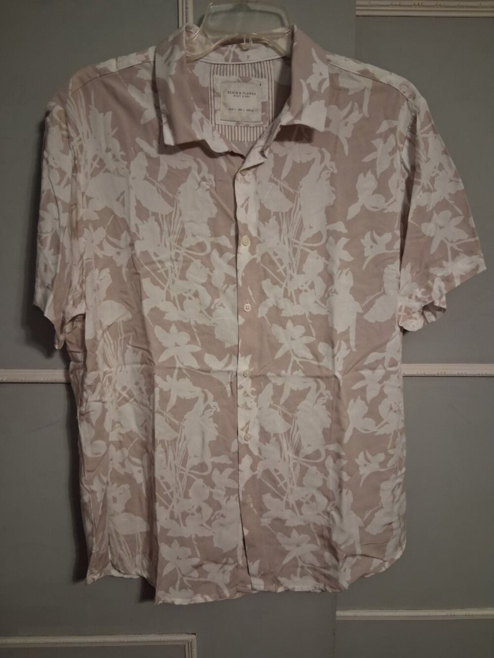 Denim & Flower Ricky Singh Hawaiian Button Down 100% Viscose Shirt Size L